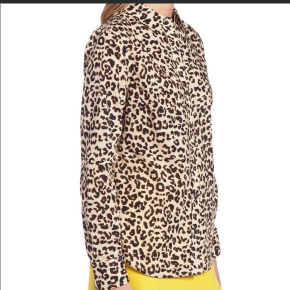 1901 Leopard Print Button Down Top | Color: Black - image 3